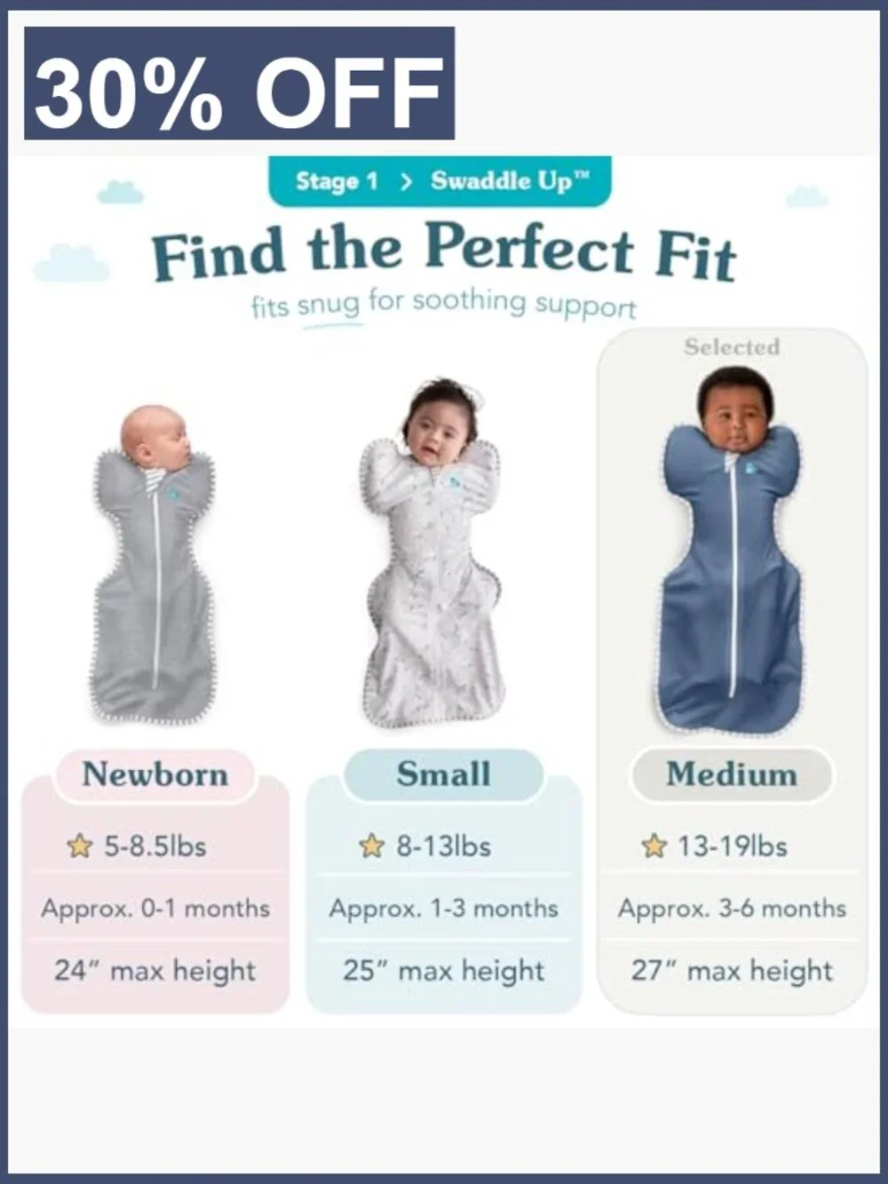 Swaddle UP Medium 1.0 TOG 100% Viscose from Bamboo Baby Sleep Sack